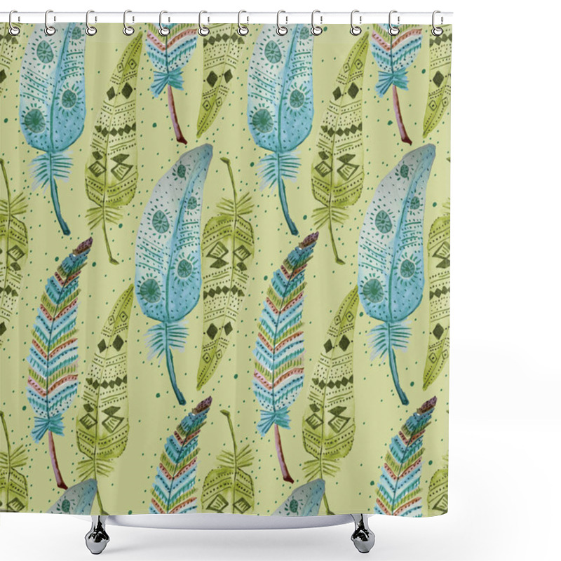 Personality  003-FEATHERS C05 PAT-06 Shower Curtains