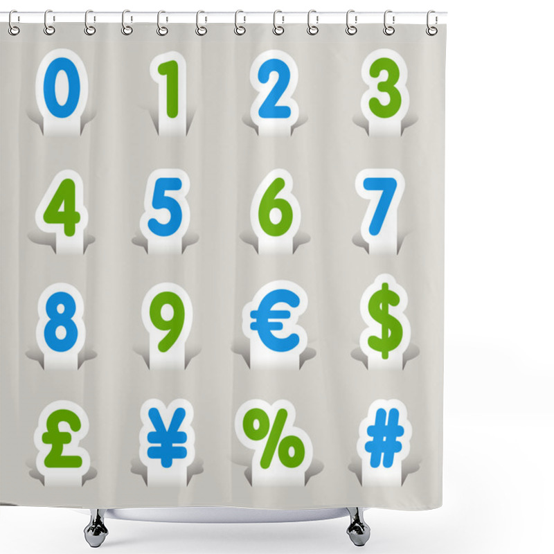 Personality  Papercut - Numbers Shower Curtains