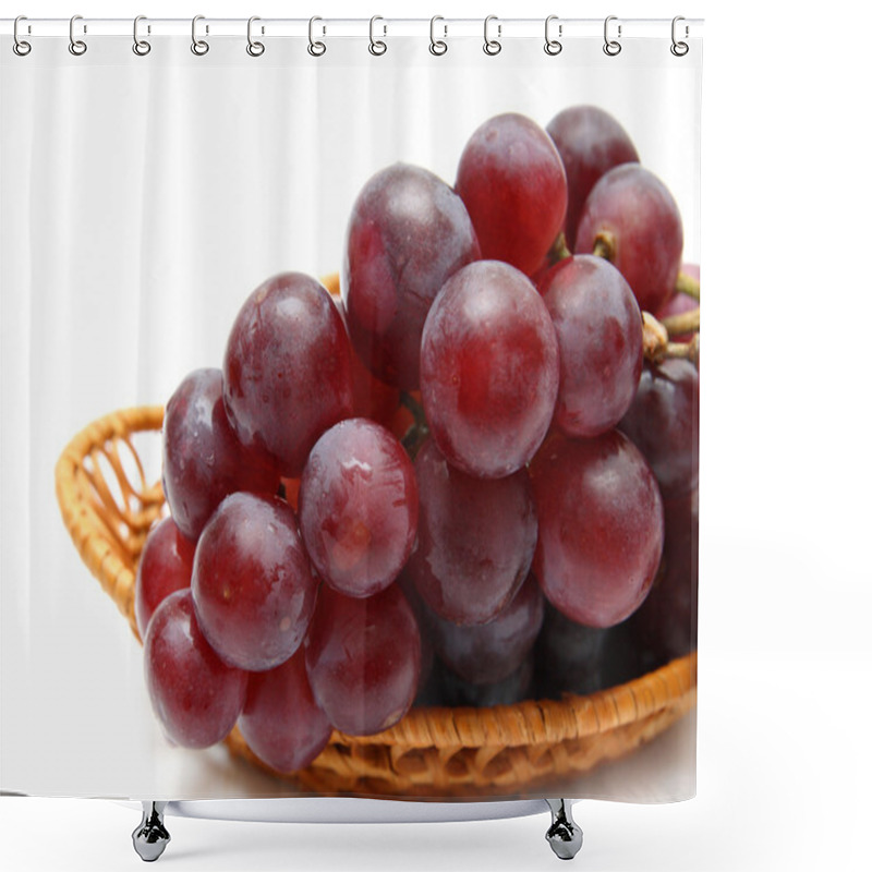 Personality  Wet Grape Berry Bunch In Basket Shower Curtains