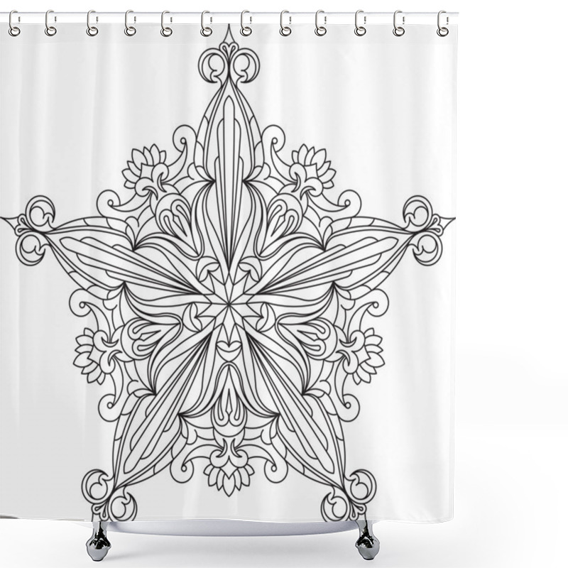 Personality  Lace Design In Mono Line Style Shower Curtains