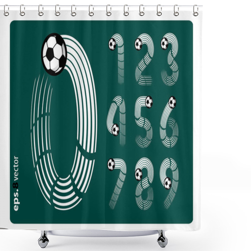 Personality  Football Set Of Numbers Shower Curtains