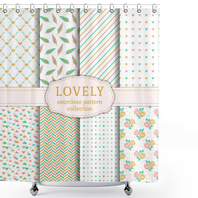 Personality  Lovely Seamless Patterns. Vector Set. Shower Curtains