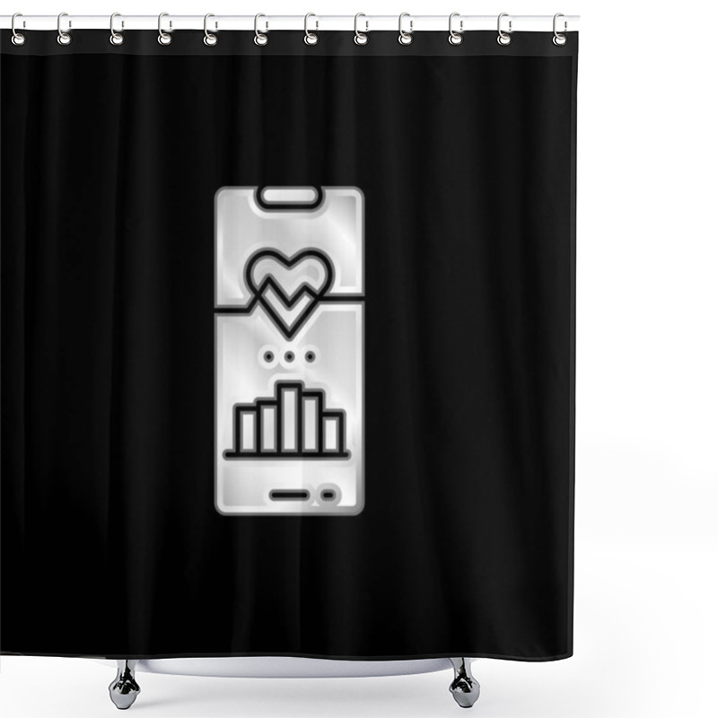 Personality  Activity Tracker Silver Plated Metallic Icon Shower Curtains