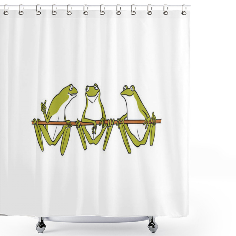 Personality  Hand Drawn Frogs Shower Curtains