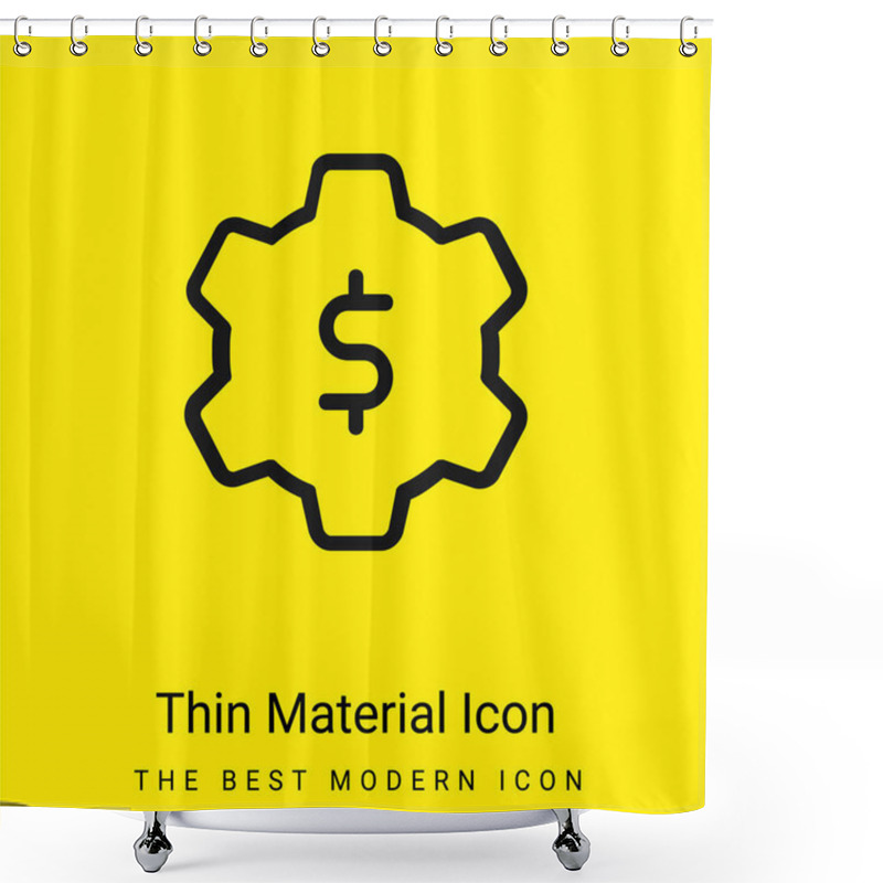 Personality  Application Settings Minimal Bright Yellow Material Icon Shower Curtains