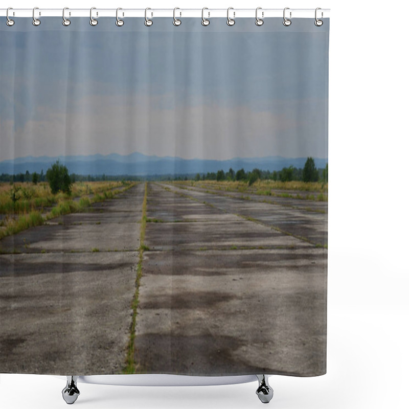 Personality  Soviet Landing Strip In The Old Abandoned Airfield In The Stryy  Shower Curtains