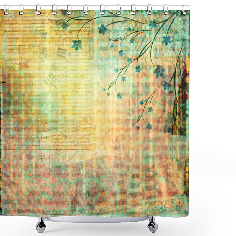 Personality  Abstract Beautiful Background In The Style Of Mixed Media With F Shower Curtains