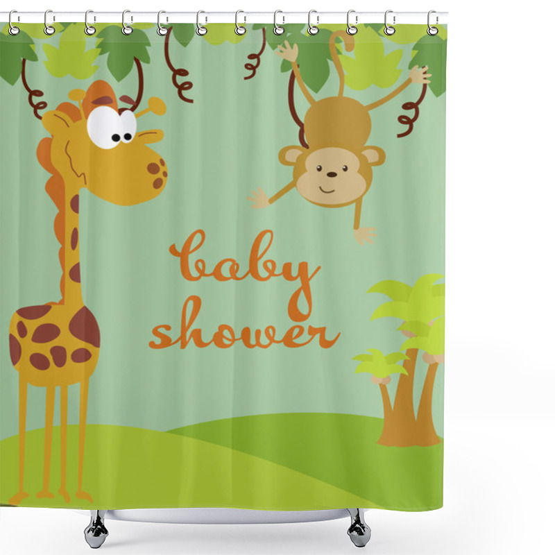 Personality  Baby Shower Card Shower Curtains