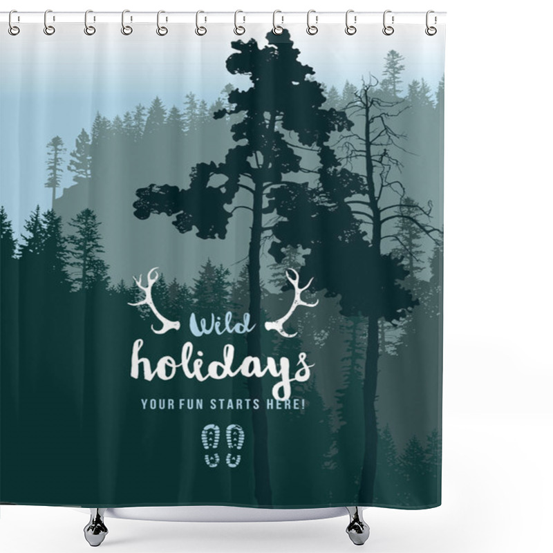 Personality  Forest Landscape Shower Curtains