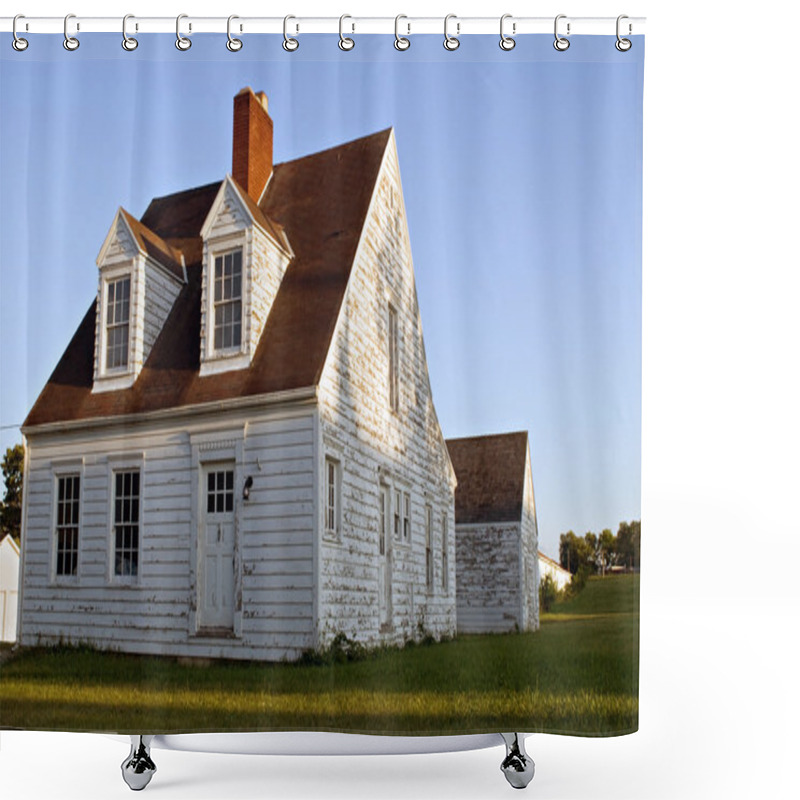 Personality  House At Sunset Shower Curtains