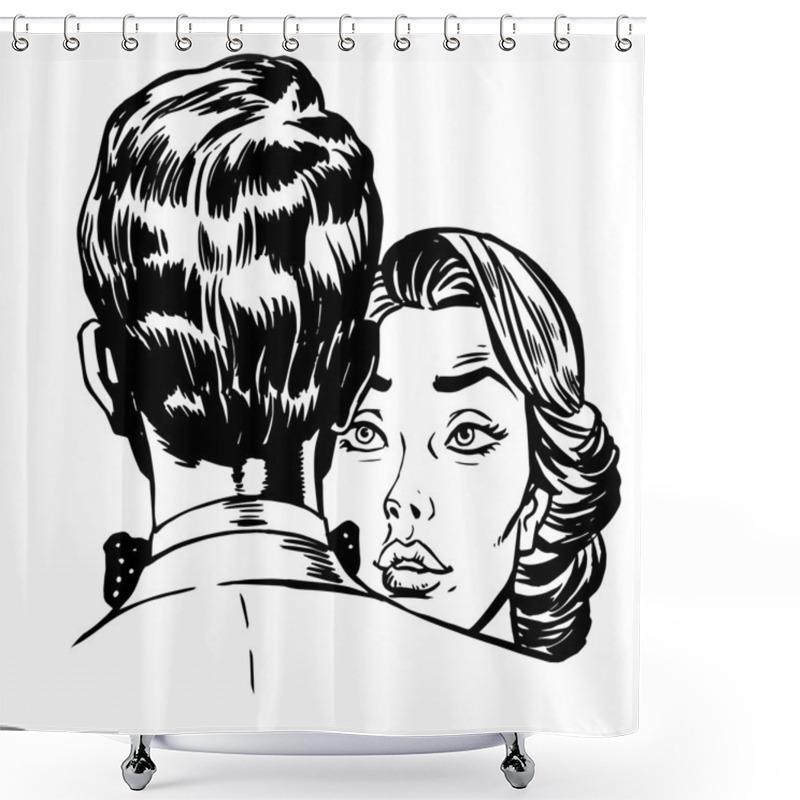 Personality  Dancing Man And Woman Couple Shower Curtains