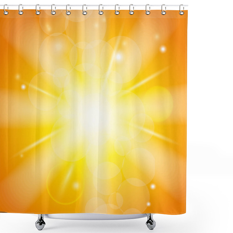 Personality  Sun Beams With Orange Yellow Blurred Shower Curtains