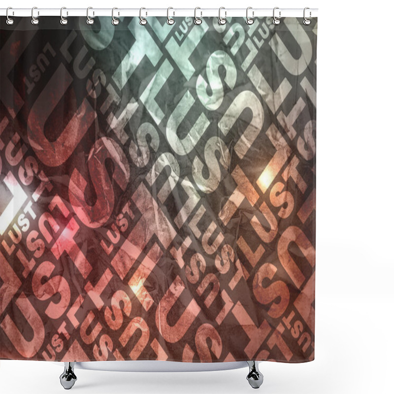 Personality  Lust Typographic Texture Shower Curtains