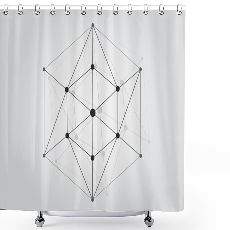 Personality  Black And White Lattice Shape Object Shower Curtains