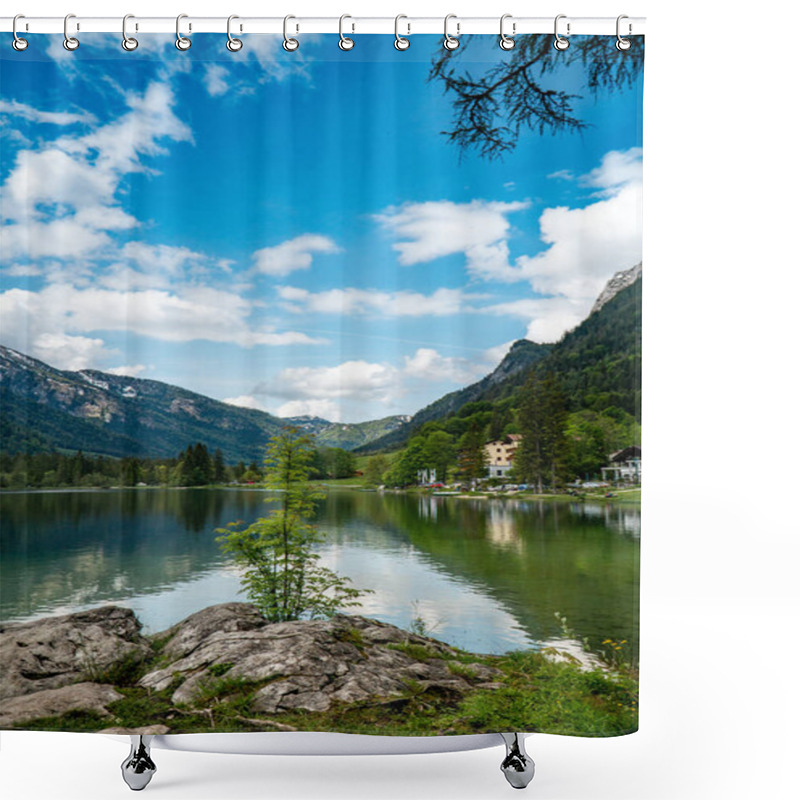 Personality  Vacations In The Mountains On A Mountain Lake Shower Curtains