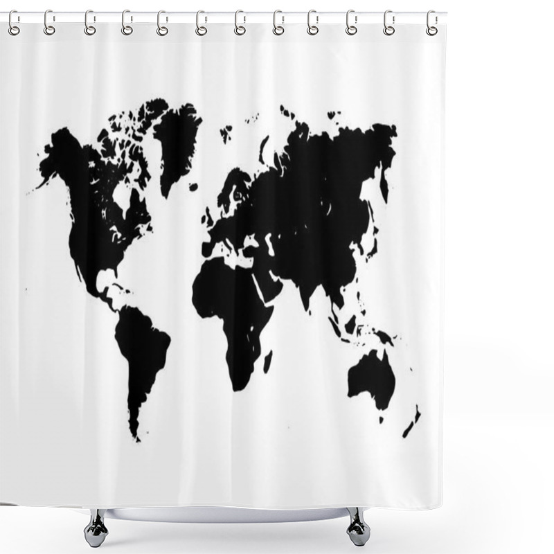 Personality  World Map Silhouette Shower Curtains