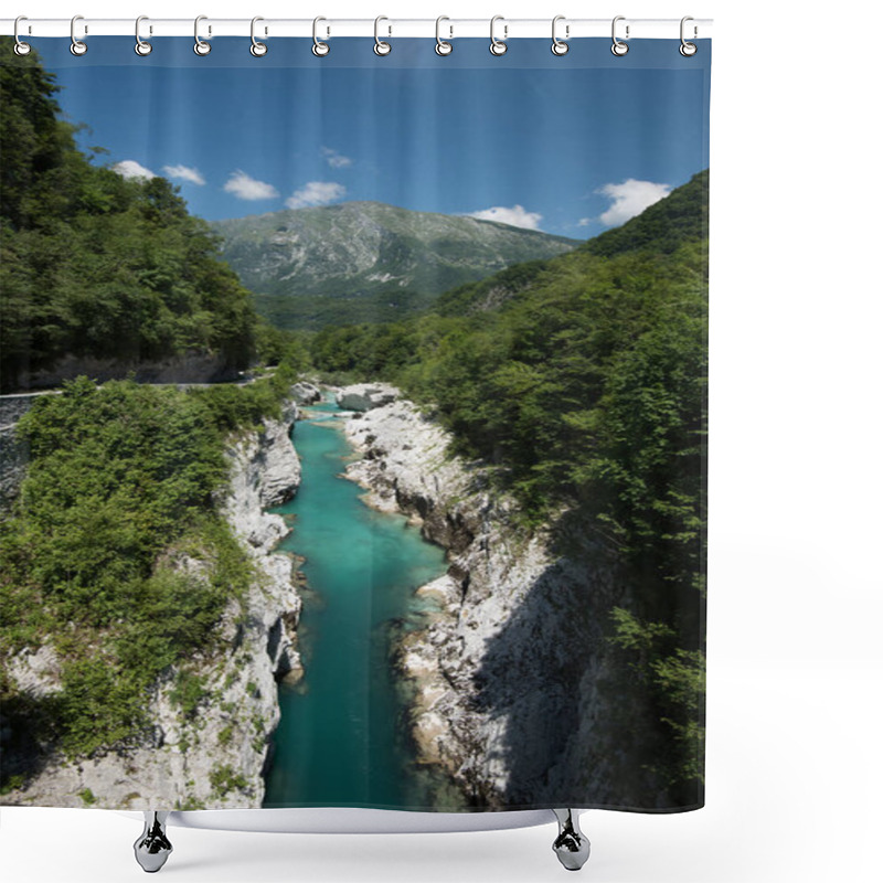 Personality  Mountains River Soca In Julian Alps, Slovenia Shower Curtains