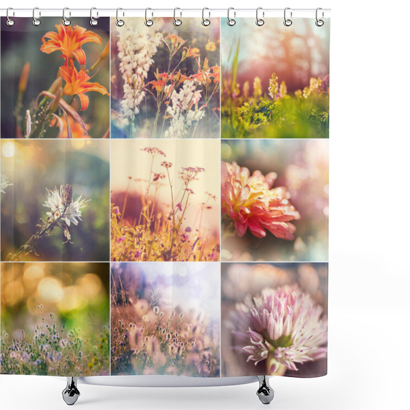 Personality  Different Flowers Collection.Spring Theme Set. Shower Curtains