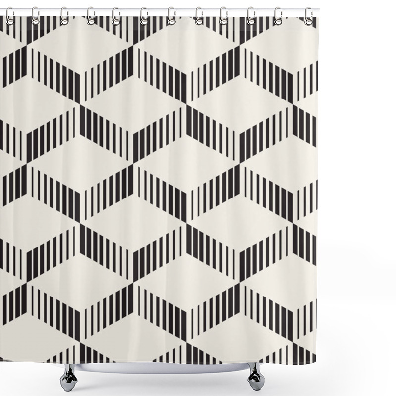 Personality  Vector Seamless Pattern. Modern Stylish Abstract Texture. Repeating Geometric Tiles Shower Curtains