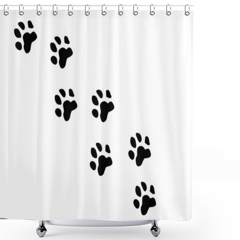 Personality  A Trail Of Paw Prints.Vector Illustration. Shower Curtains