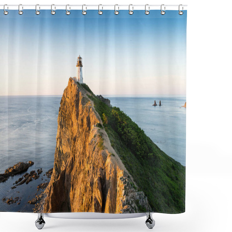 Personality  Russia Far East Primorsky Region Brinera Lighthouse, The Sea Of Japan. The Old Lighthouse At Cape Brinera Shower Curtains