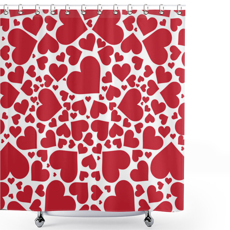 Personality  Red Hearts Background On White. Shower Curtains