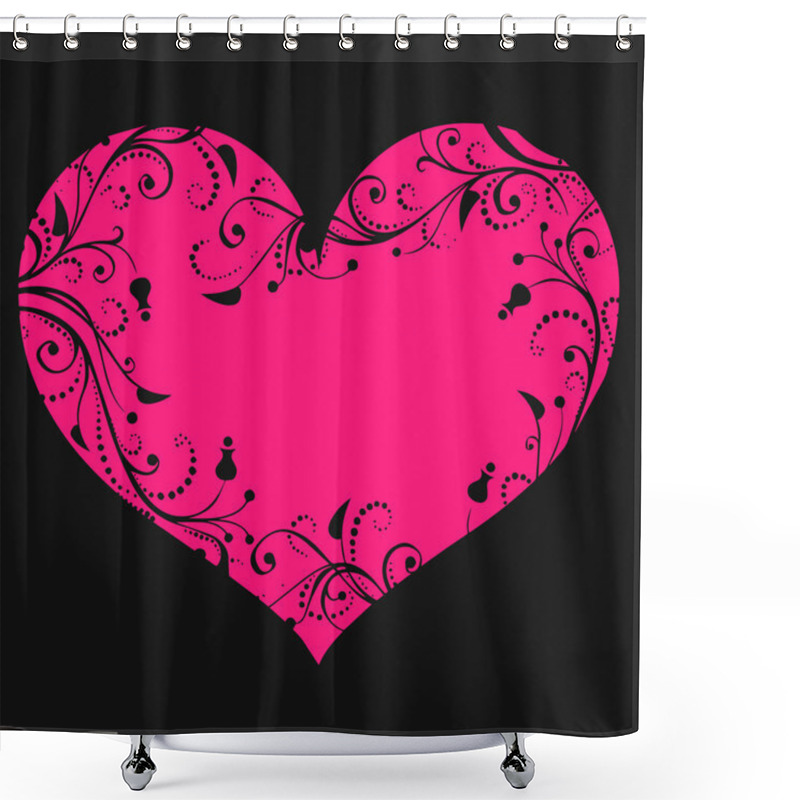 Personality  Abstract Floral Heart. Love Concept Shower Curtains