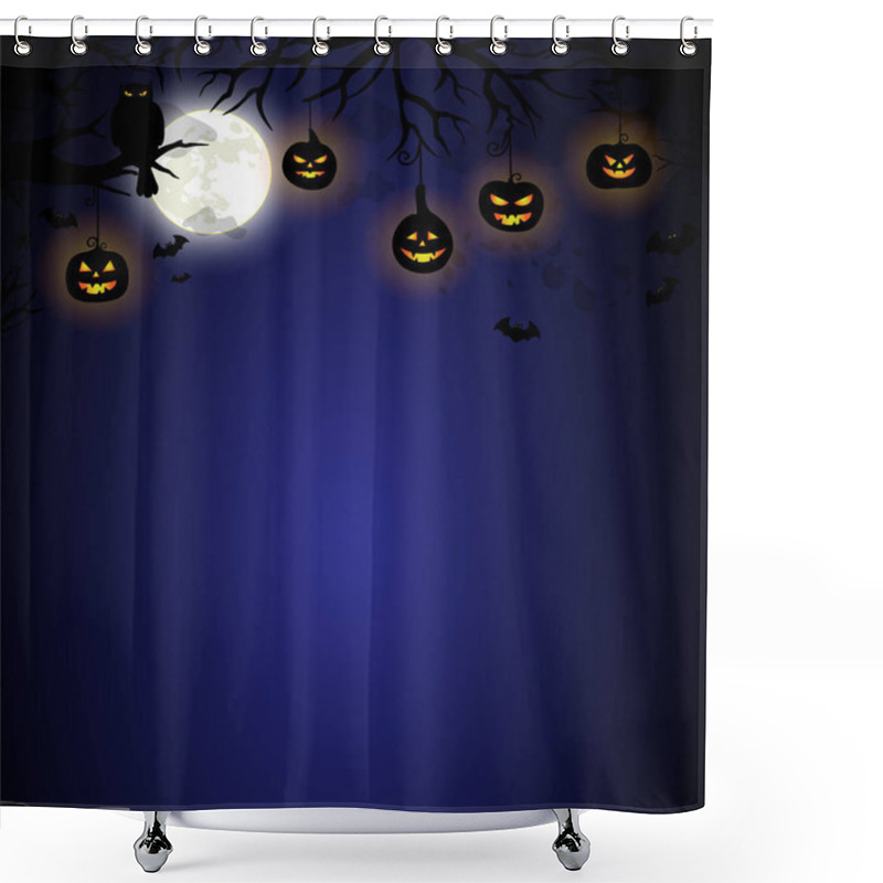 Personality  Halloween Night Spooky Illustration VECTOR Art Shower Curtains