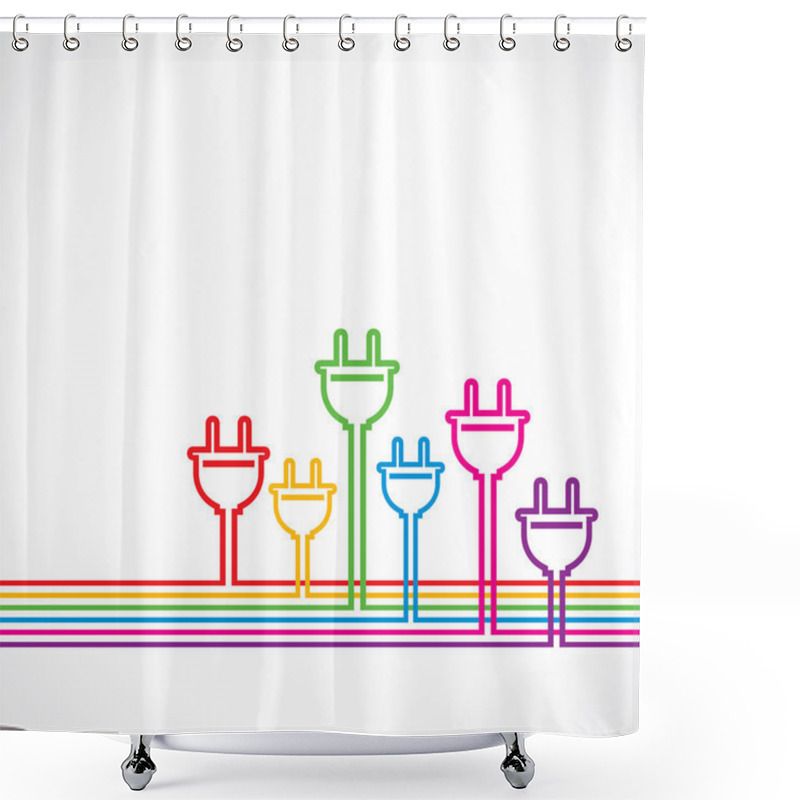 Personality  Electric Plugs Shower Curtains