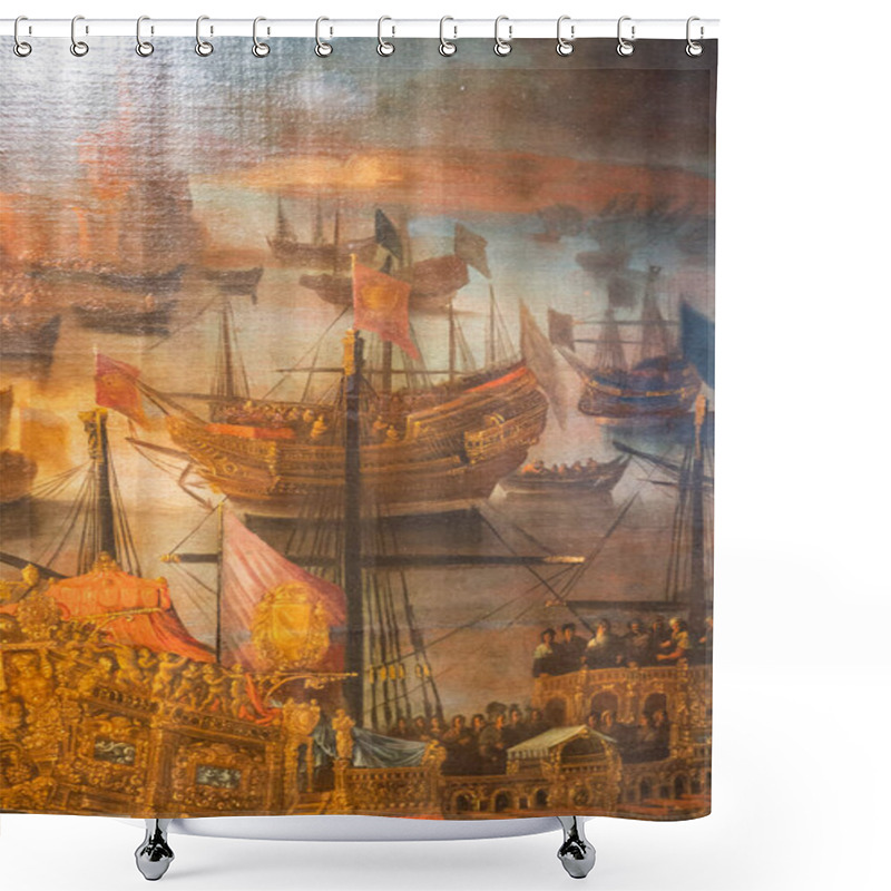 Personality  The Sack Of Troy, 17th Century, Oil On Canvas, Miquel Bestard, Can Puig, Palma, Mallorca, Balearic Islands, Spain Shower Curtains