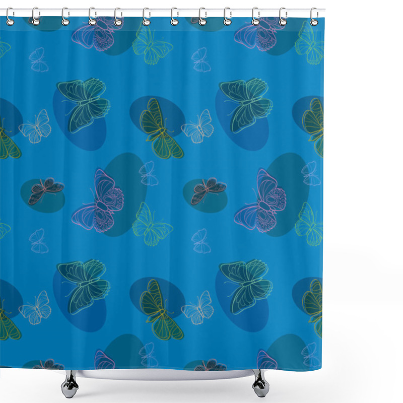 Personality  Seamless Butterfly Background - Vector Illustration Shower Curtains