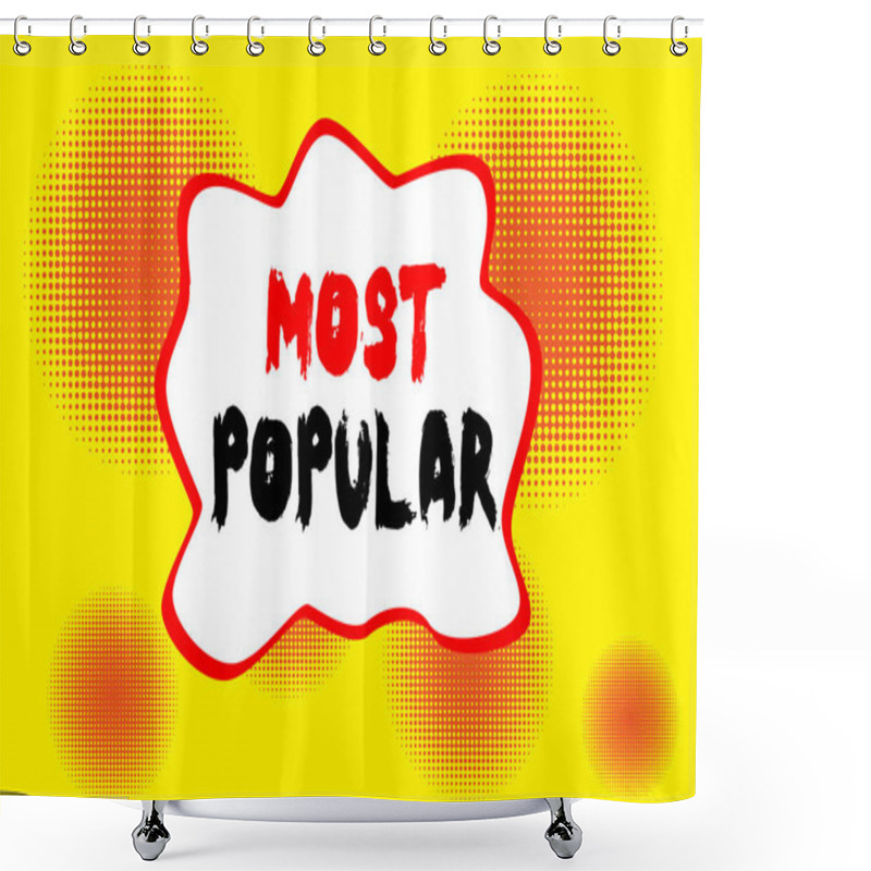 Personality  Text Sign Showing Most Popular. Conceptual Photo Liked Followed Enjoyed By Majority Of The Showing In A Society Halftone Circles Vanishing. Abstract Seamless Round Pattern. Gradient. Shower Curtains