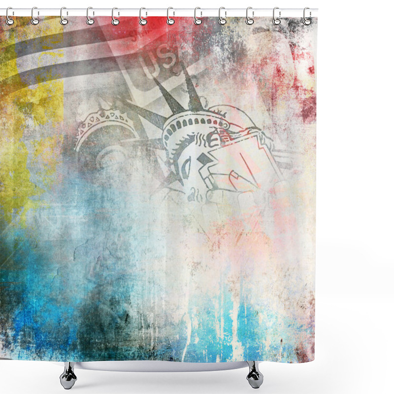 Personality  Grunge Illustration Shower Curtains