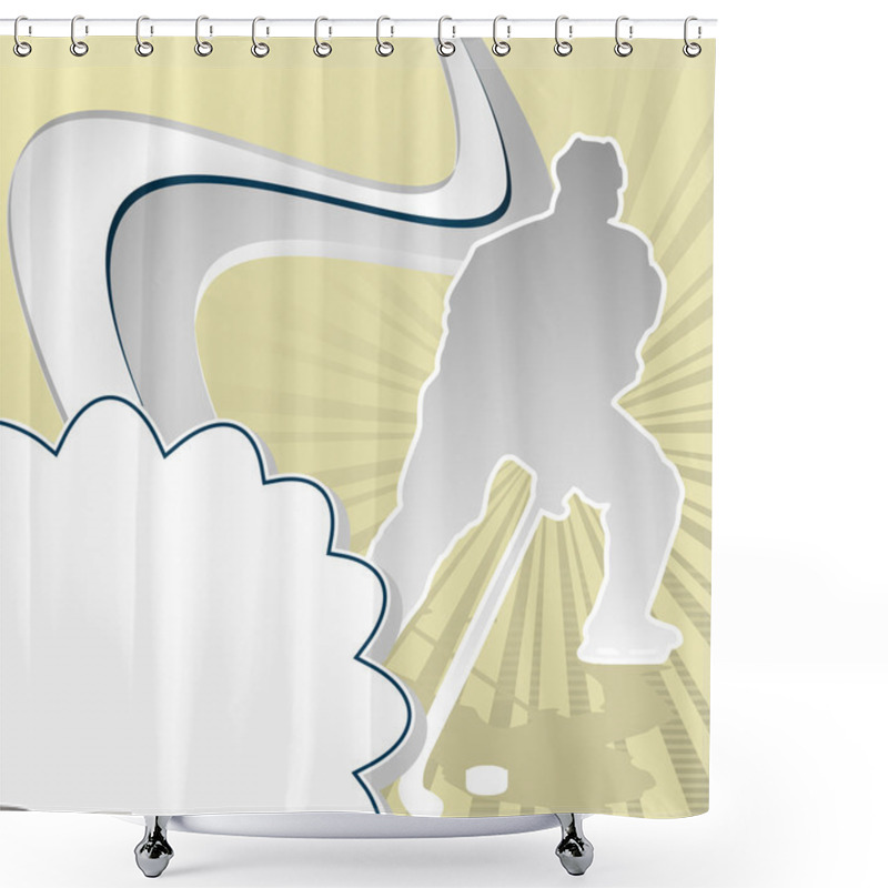 Personality  Sport Template Poster Hockey. Vector Illustration. Shower Curtains