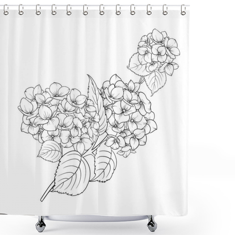 Personality  Blooming Flower Hydrangea. Shower Curtains