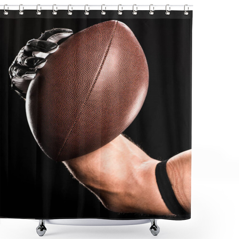 Personality  Football Player Holding Ball  Shower Curtains