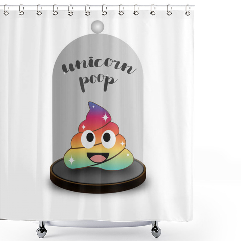 Personality  Magical Unicorn Poop In Glass Vial. Rainbow Fairy Turd Poop Emoji Shower Curtains