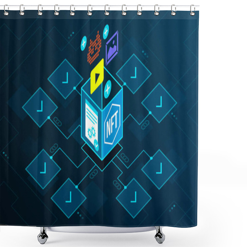 Personality  NFT Digital Artworks And Code In The Blockchain Shower Curtains