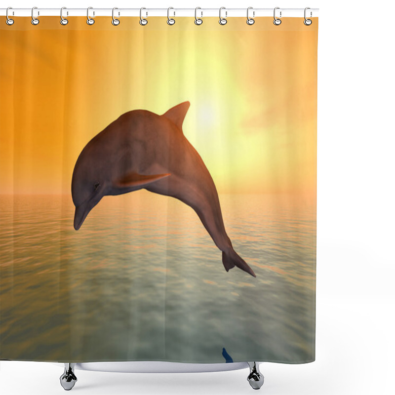 Personality  Jumping Dolphin Shower Curtains