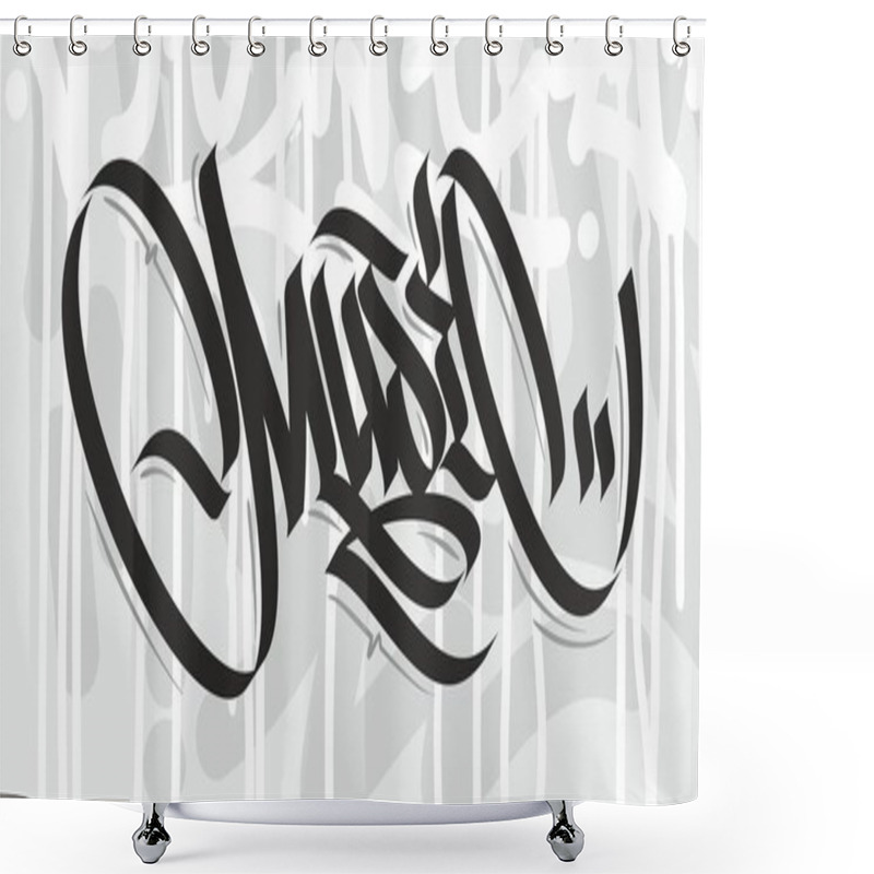 Personality  Abstract Word Music Graffiti Font Lettering Art Shower Curtains