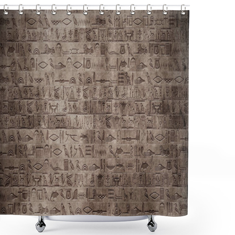 Personality  Vertical Egyptian Hieroglyphs Ancient Stone Wall Shower Curtains