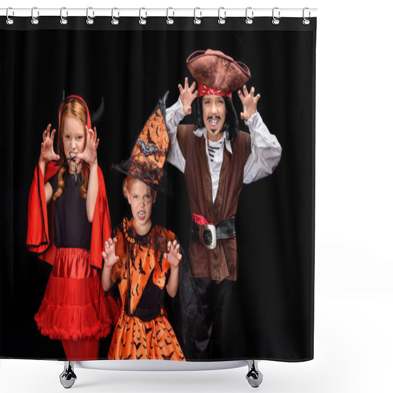 Personality  Children In Halloween Costumes  Shower Curtains