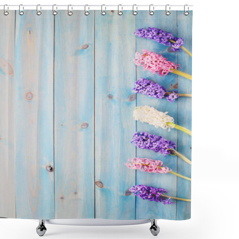 Personality  Border Of Hyacinthus Flowers   Shower Curtains