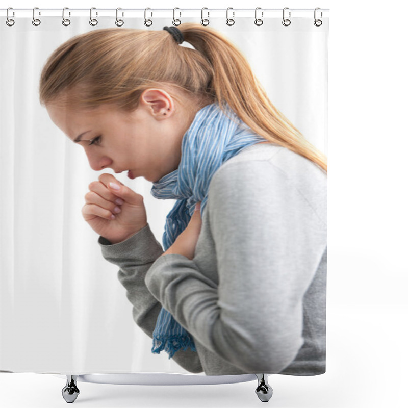 Personality  Young Woman Having A Cold Shower Curtains