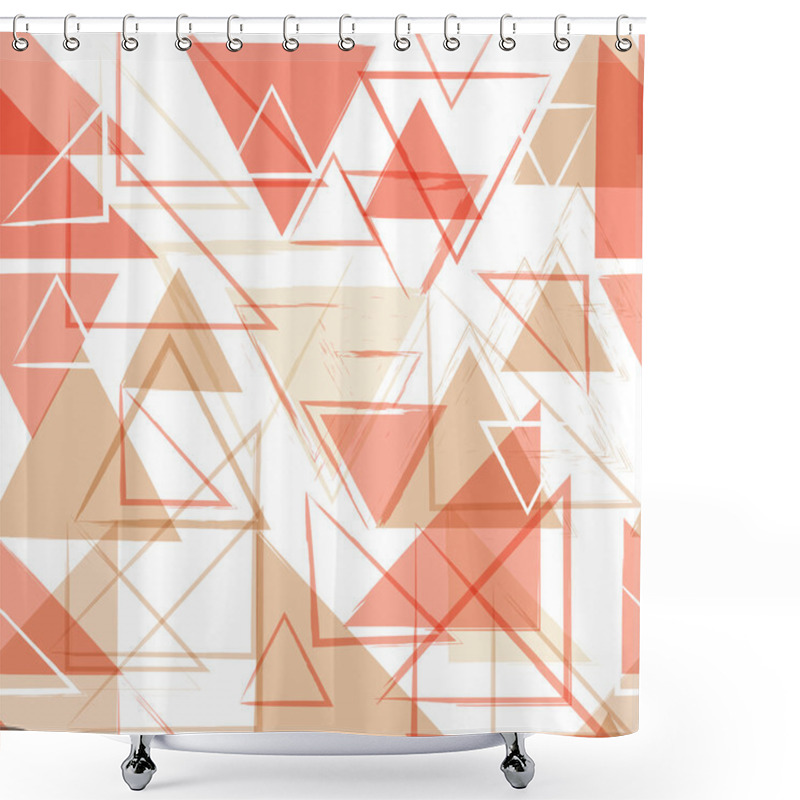 Personality  Seamless Universal Geometric Modern Pattern. Grunge Texture. Triangles. Vector Illustration. Abstract Geometric Shapes Shower Curtains