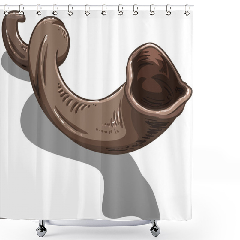 Personality  Shofar Horn For Yom Kippur Shower Curtains