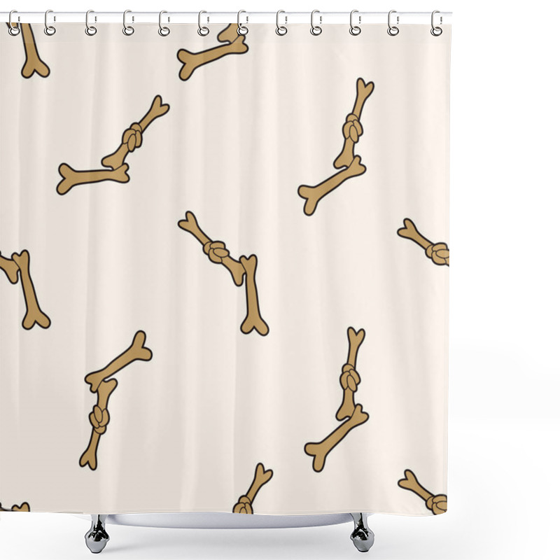 Personality  Pet Bone 10, Cartoon Seamless Pattern Background Shower Curtains