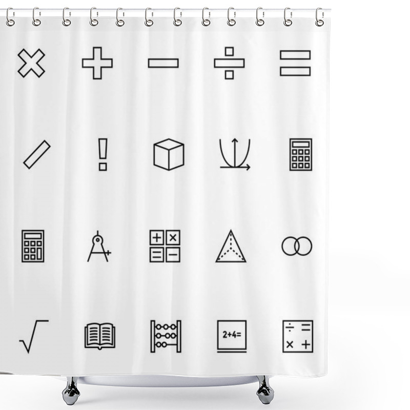 Personality  Mathematics Vector Icons 1 Shower Curtains