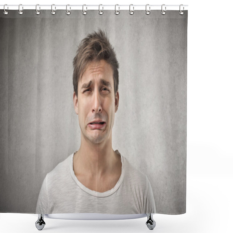 Personality  Desperate Young Man Desperate Shower Curtains