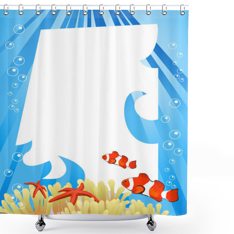 Personality  Tropical Underwater Scene With White Space For Text Shower Curtains